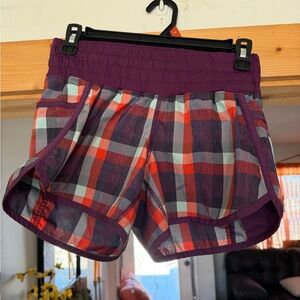 lululemon athletica Plaid Athletic Shorts - Purple and Red